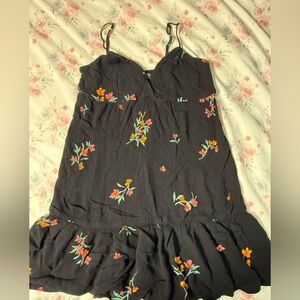 Volcom Black Dress with Floral Accents size M‎